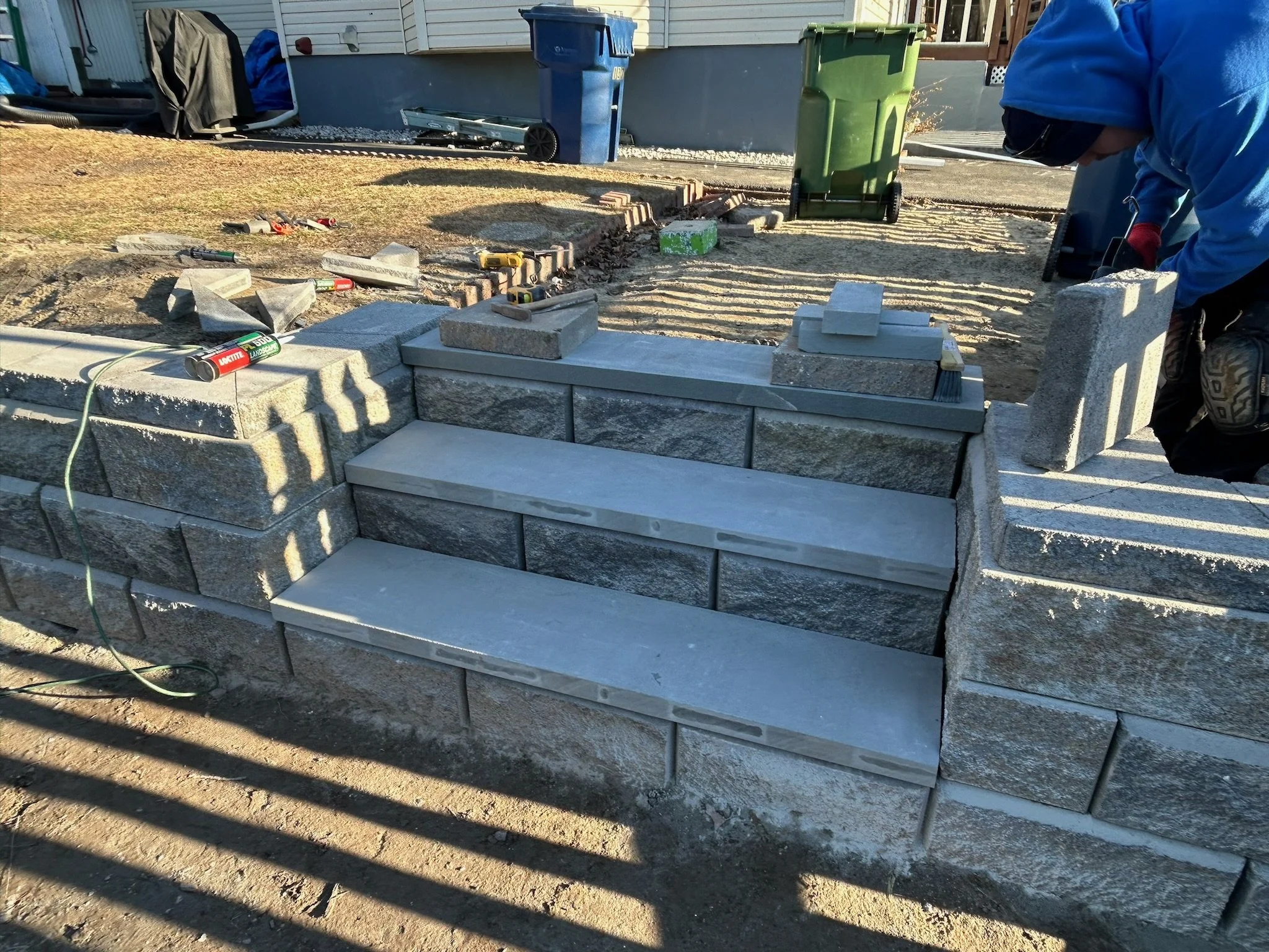 Mike Price Lawn Service installs hardscape steps