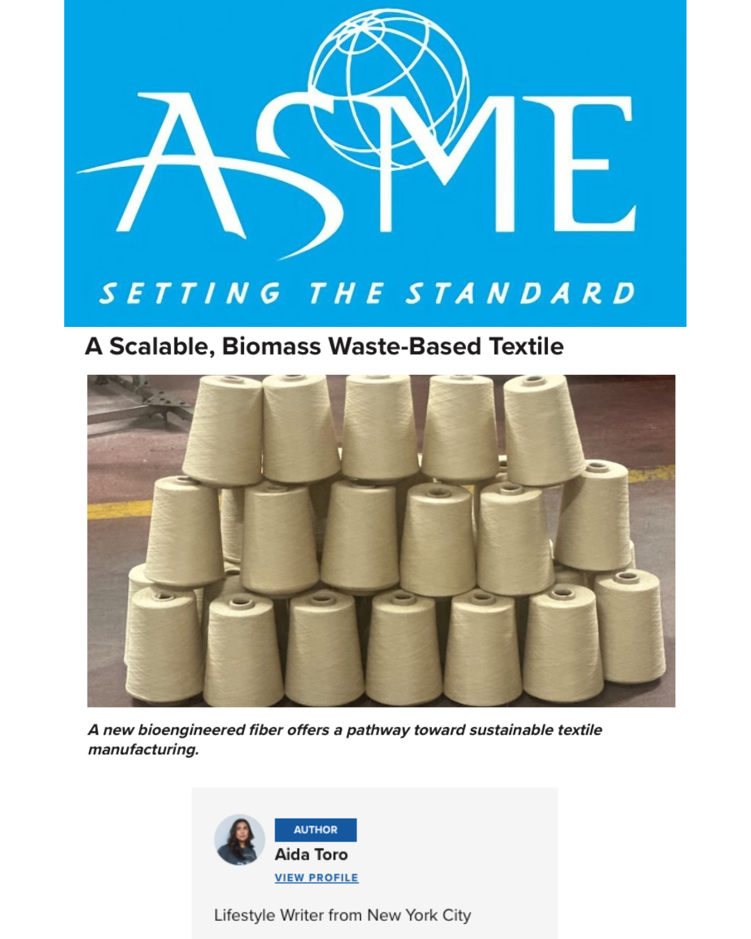A Scalable, Biomass Waste-Based Textile for ASME