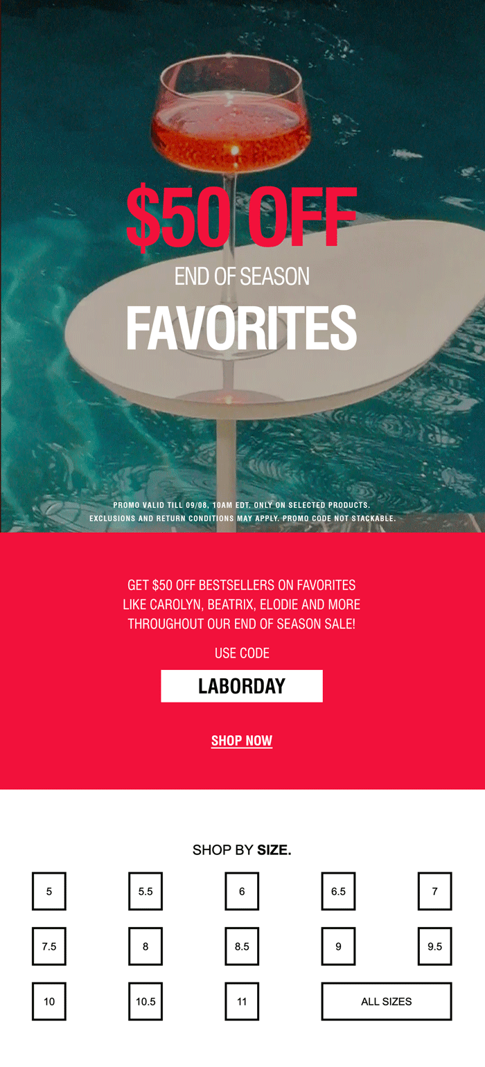 Labor Day 2026: End of Season Sale: $50 off Schutz Faves
