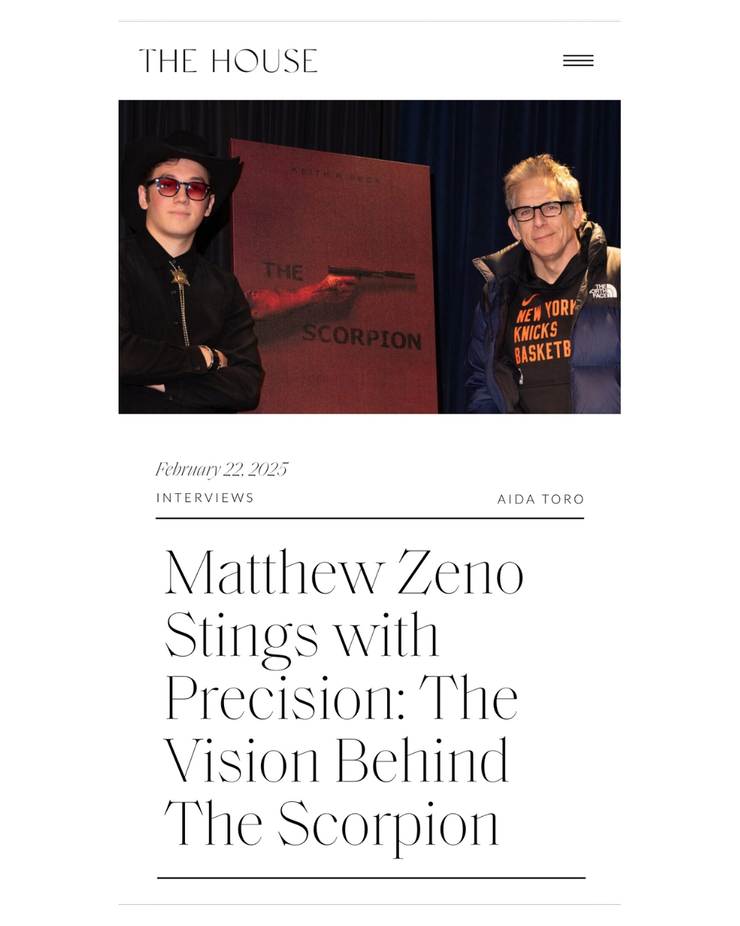 The House Mag: Matthew Zeno Stings with Precision: The Vision Behind The Scorpion