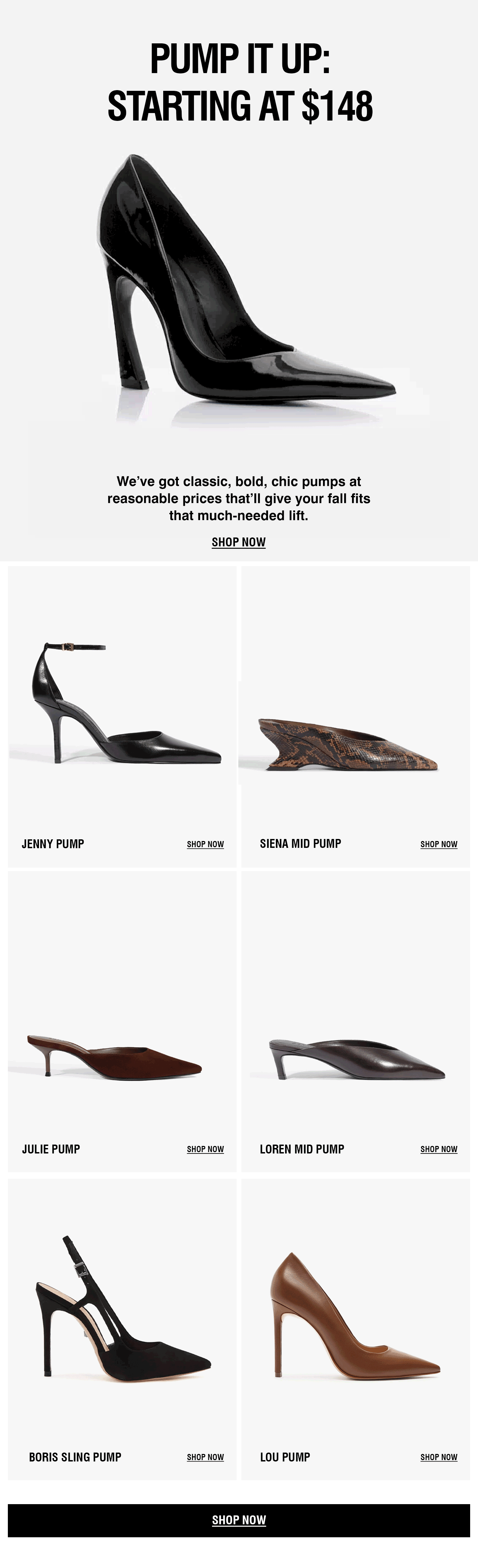 Fall 2026: Pumps Starting at $148 Promo
