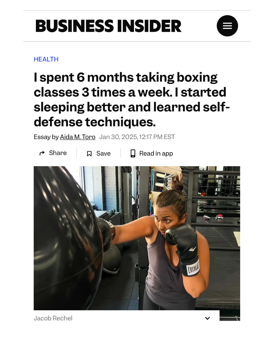 Business Insider: Boxing Health Benefits 