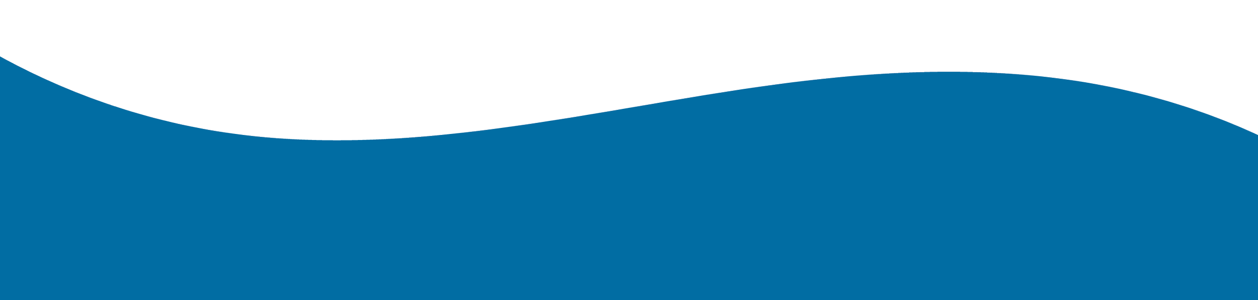 Illustration of blue and white abstract waves with a mountain silhouette in the background.