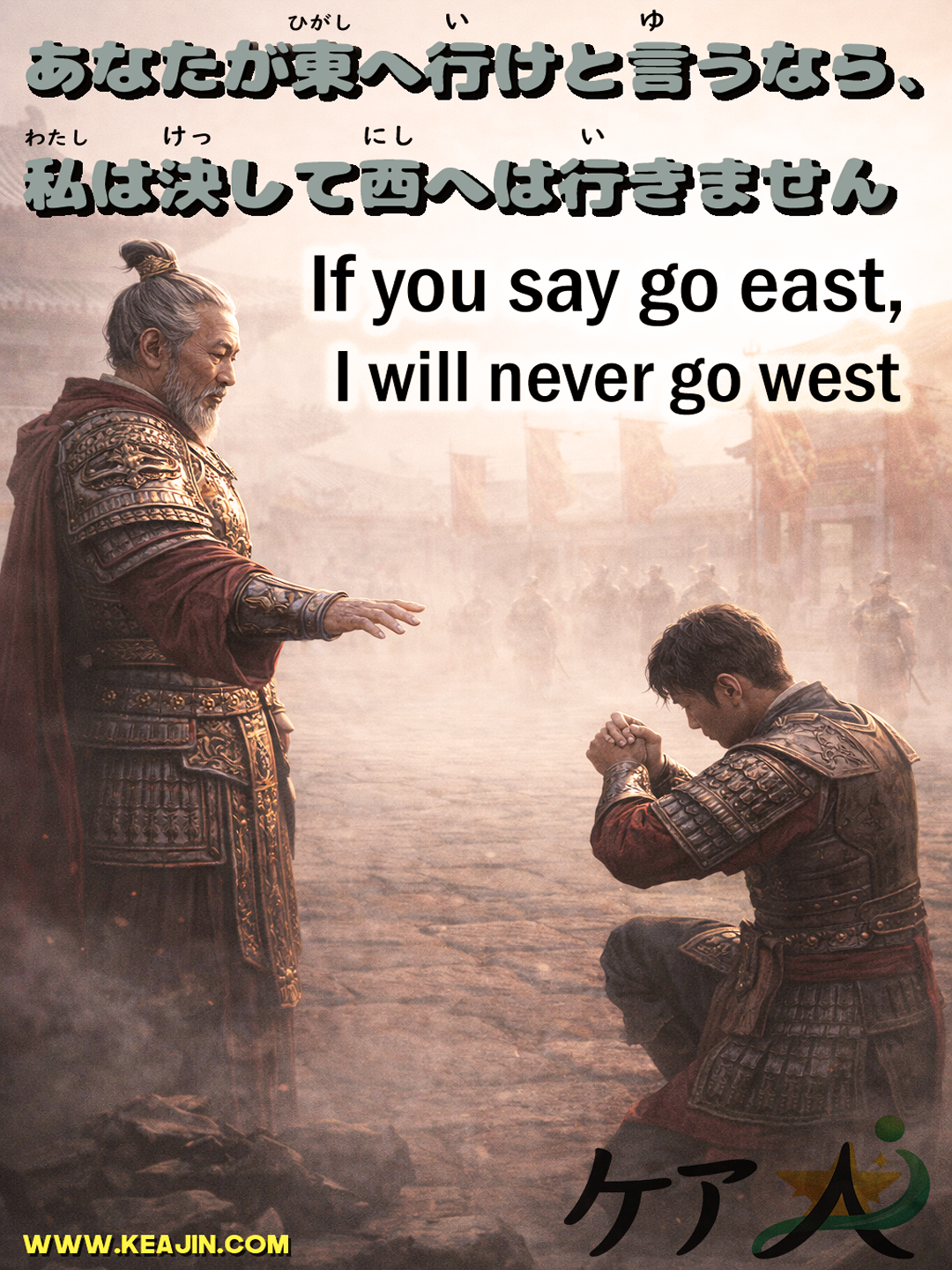 If you say go east, I will never go west. 