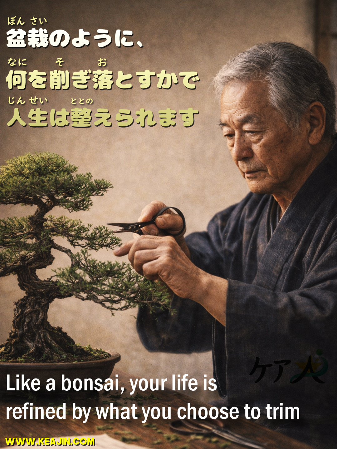 🌿 Like a bonsai, your life is refined by what you choose to trim