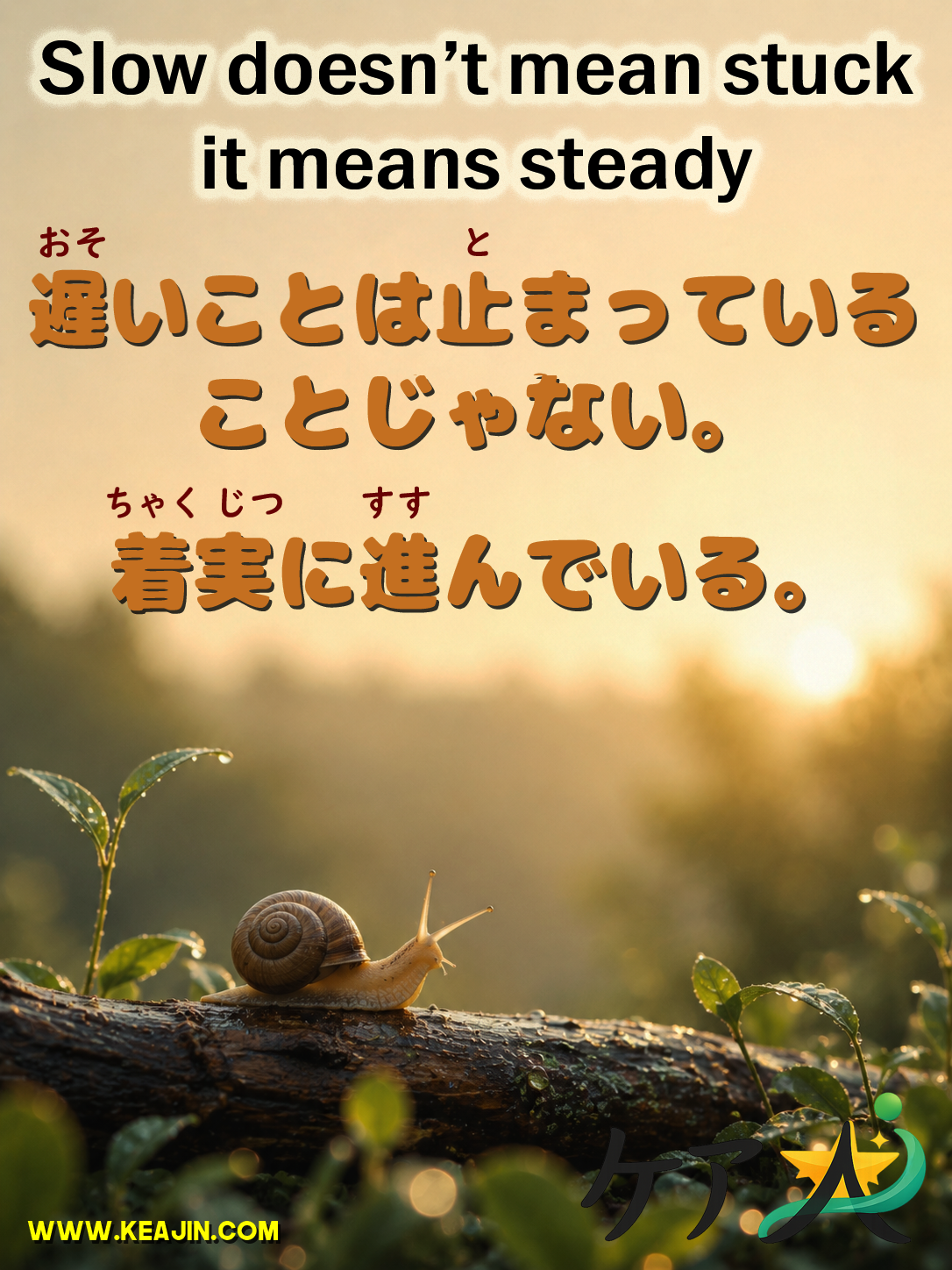 Slow doesn’t mean stuck it means steady