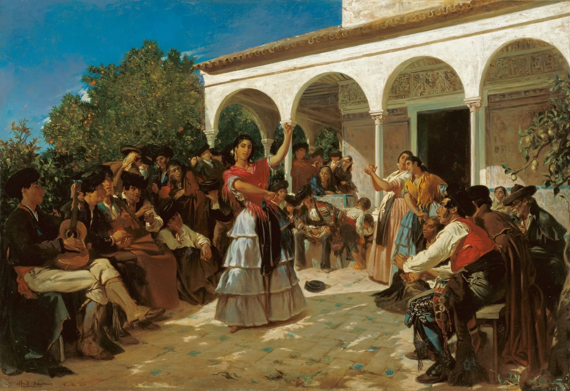 Un baile de gitanos en los jardines del Alcázar. (1851)