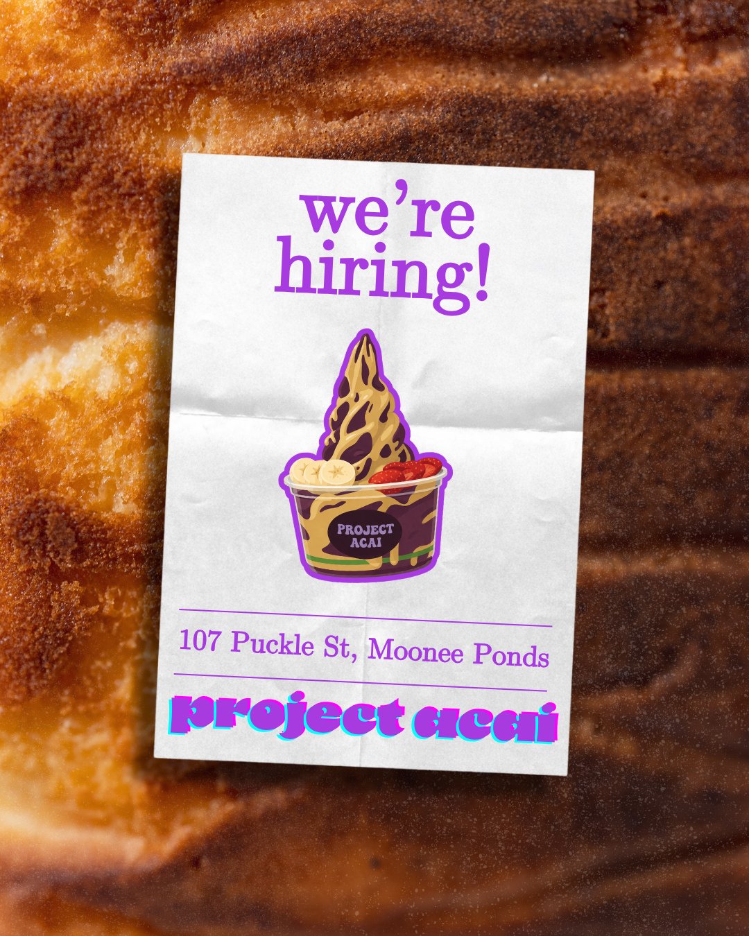 💜 MOONEE PONDS WE&rsquo;RE HIRING 💜⁠
⁠
We&rsquo;re on the lookout for some amazing people to join our Moonee Ponds team.⁠
⁠
If you have a sweet tooth, chatting to people and thrive in a fast paced environment, we want to hear from you.⁠
⁠
Part time