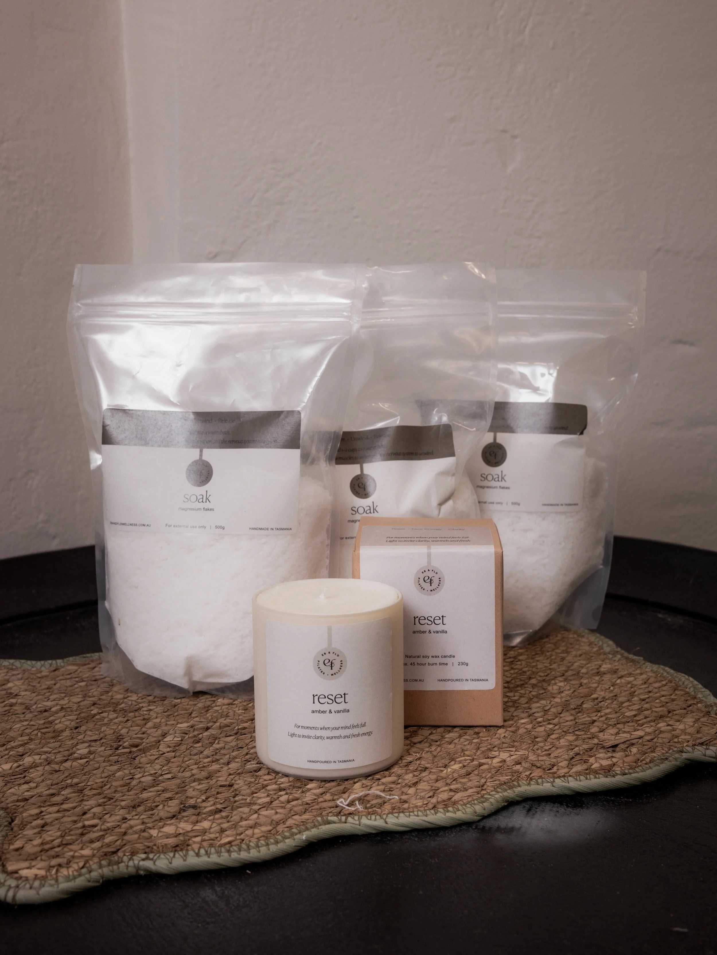 Indulge your senses with our wellness collection, and take a moment to hold space for yourself, and exhale.

Our premium Soak Magnesium Bath Salts soothe tired muscles and relax rushing minds 🫧

Sometimes all it takes to feel like you again is an ev