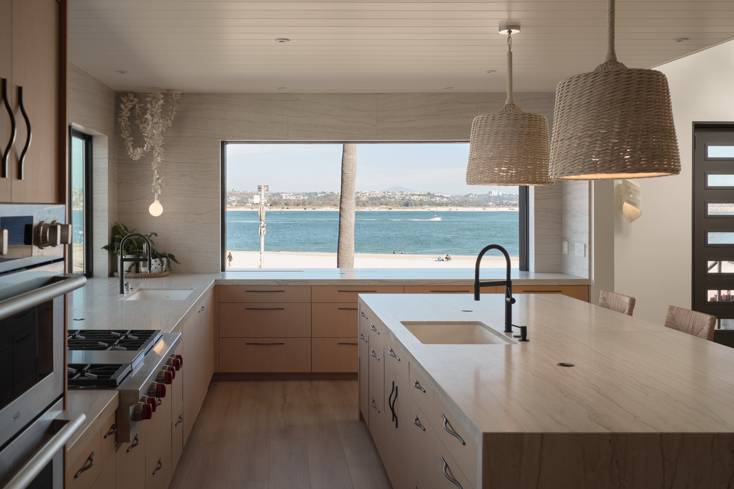 Intention in the details.

The ocean was always the centerpiece, so the design was built around it&mdash;not in the expected coastal sense, but through quieter references woven throughout the space.

The gentle movement of the stone echoes the water 
