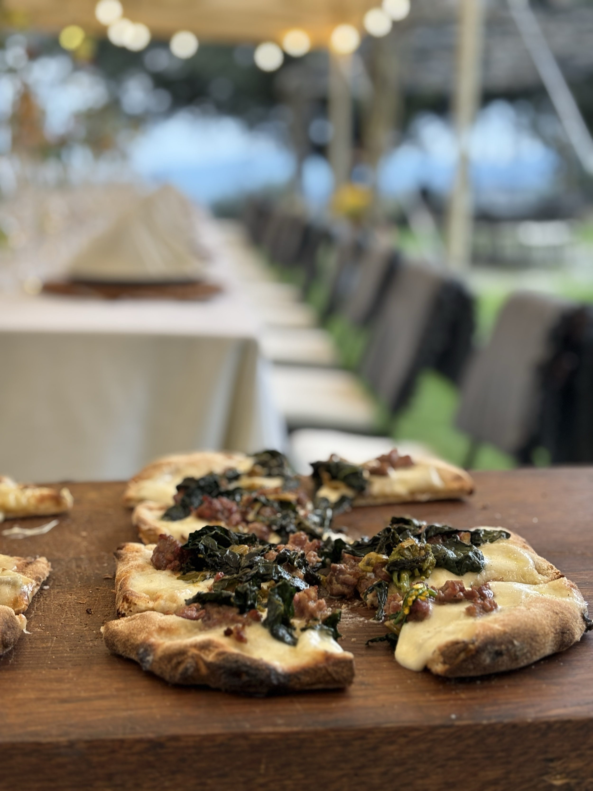 Pizza party at a private villa