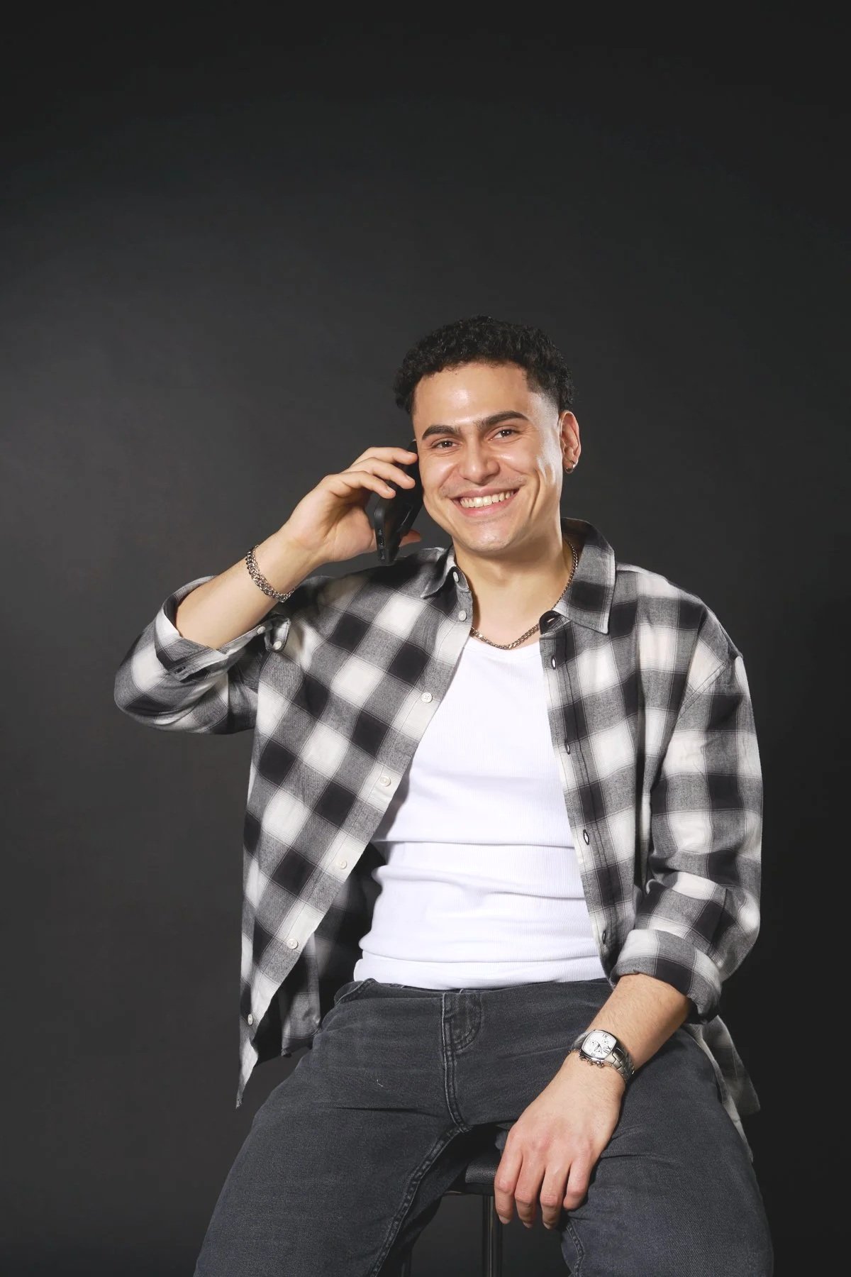 Editorial lifestyle shot of Carlos during a private studio session at Humber College North Campus.