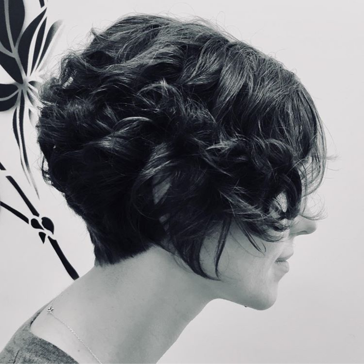 Sassoon precision haircut, bob, curly bob, short bob.