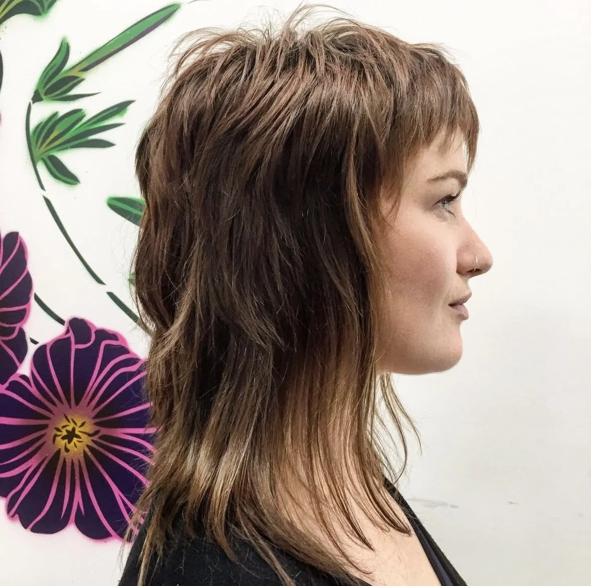 Razor cut, choppy hair style, short fringe, layered hair