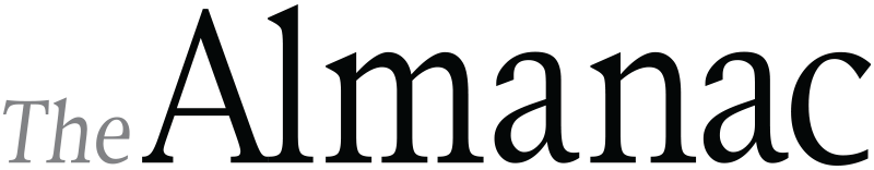 Text that reads 'The Alamanac' in light font on a dark background.