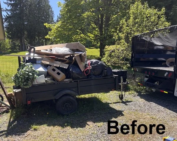 Go Big Junk Removal House Clean Out Trailer Before Burlington, WA