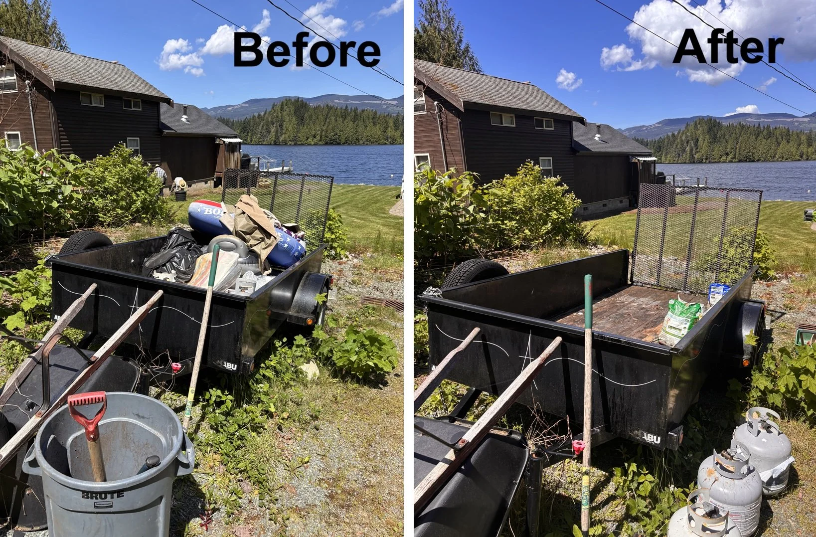 Go Big Junk Removal Trailer Junk Clean Out Before and After Mount Vernon, WA