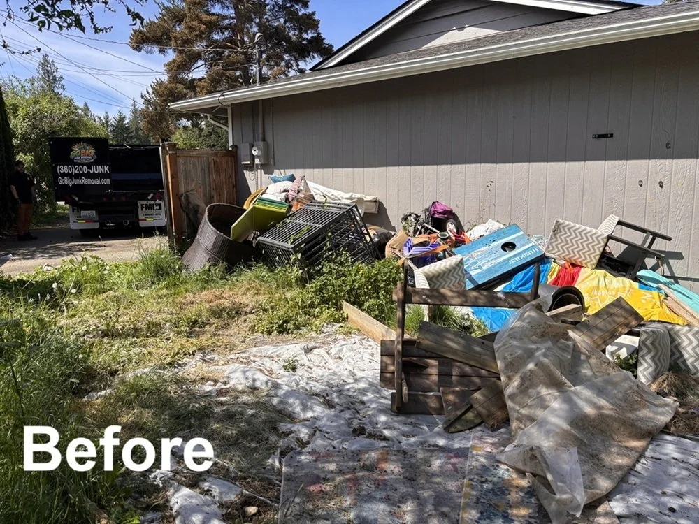 Go Big Junk Removal Back Yard Clean Up Monroe, WA Before