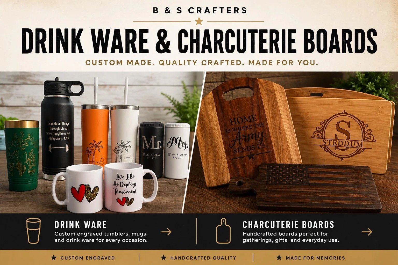 DRINKWARE AND CHARCUTERIE