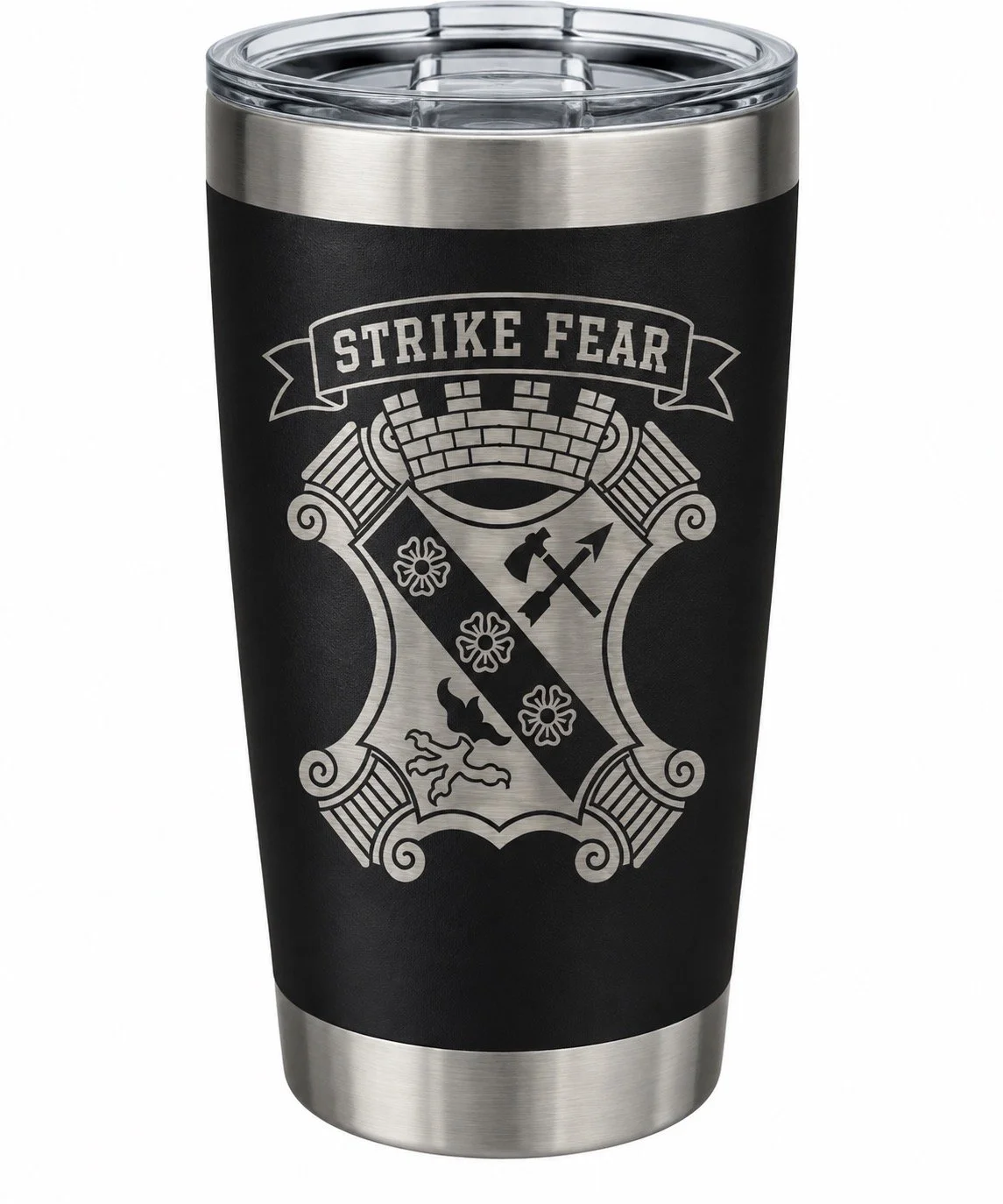 1-8 Infantry “Strike Fear” Engraved Polar Camel Tumbler – 16 oz