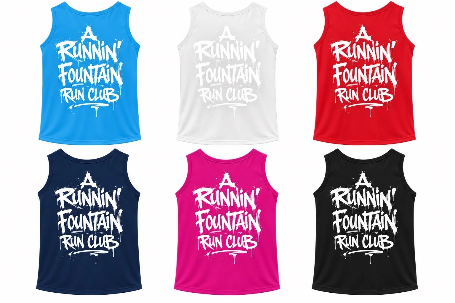 A Runnin’ Fountain Women’s Athletic Tank Top Graffiti Logo