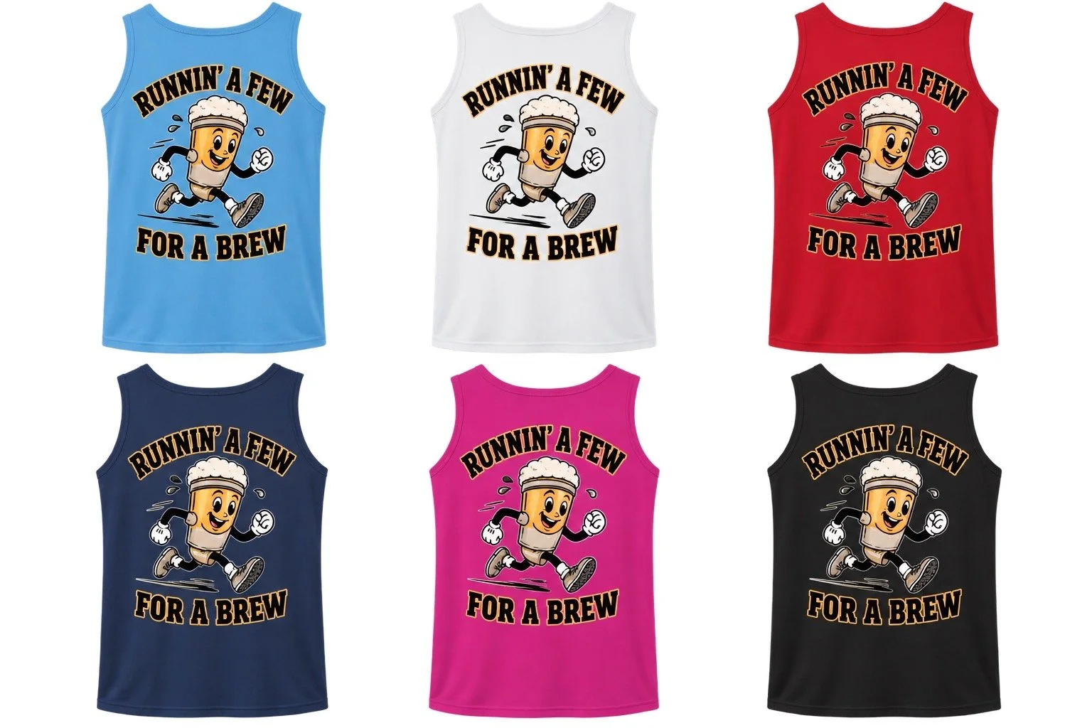 A Runnin’ Fountain Women’s Athletic Tank Top Beer Mug Logo