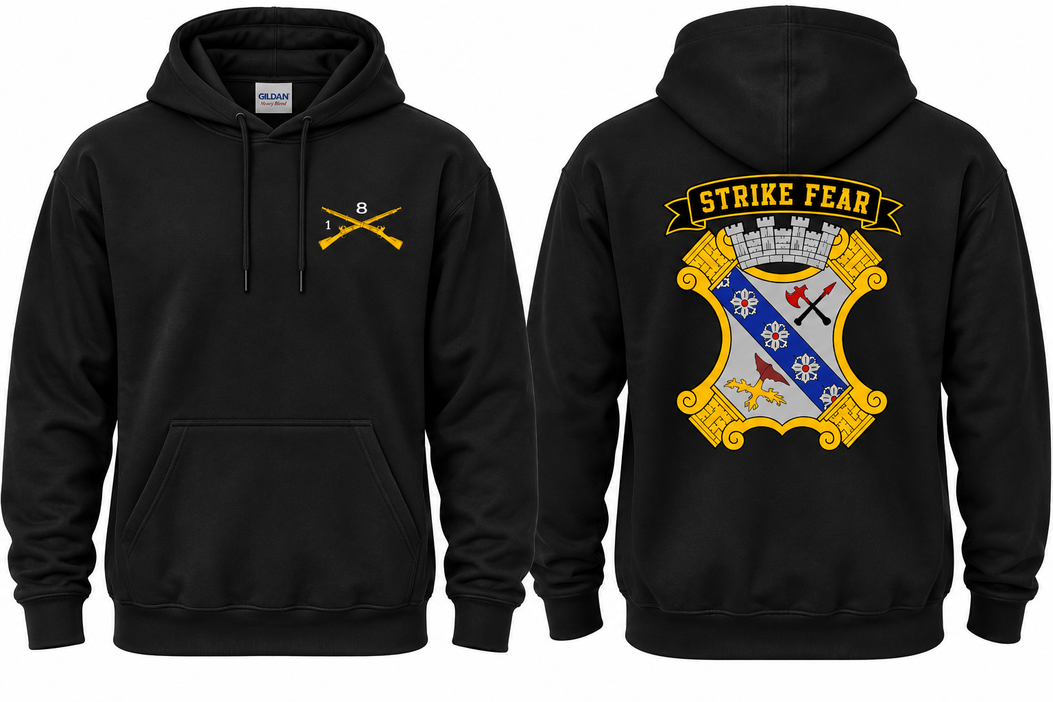 1-8 IN Strike Fear Apparel 50/50 Blend Hoodie