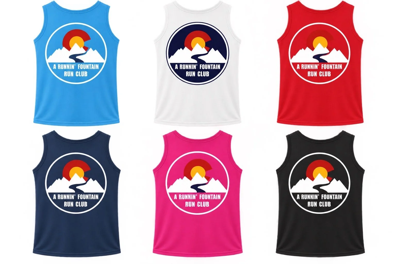 A Runnin’ Fountain Women’s Athletic Tank Top Mountains of Colorado Logo