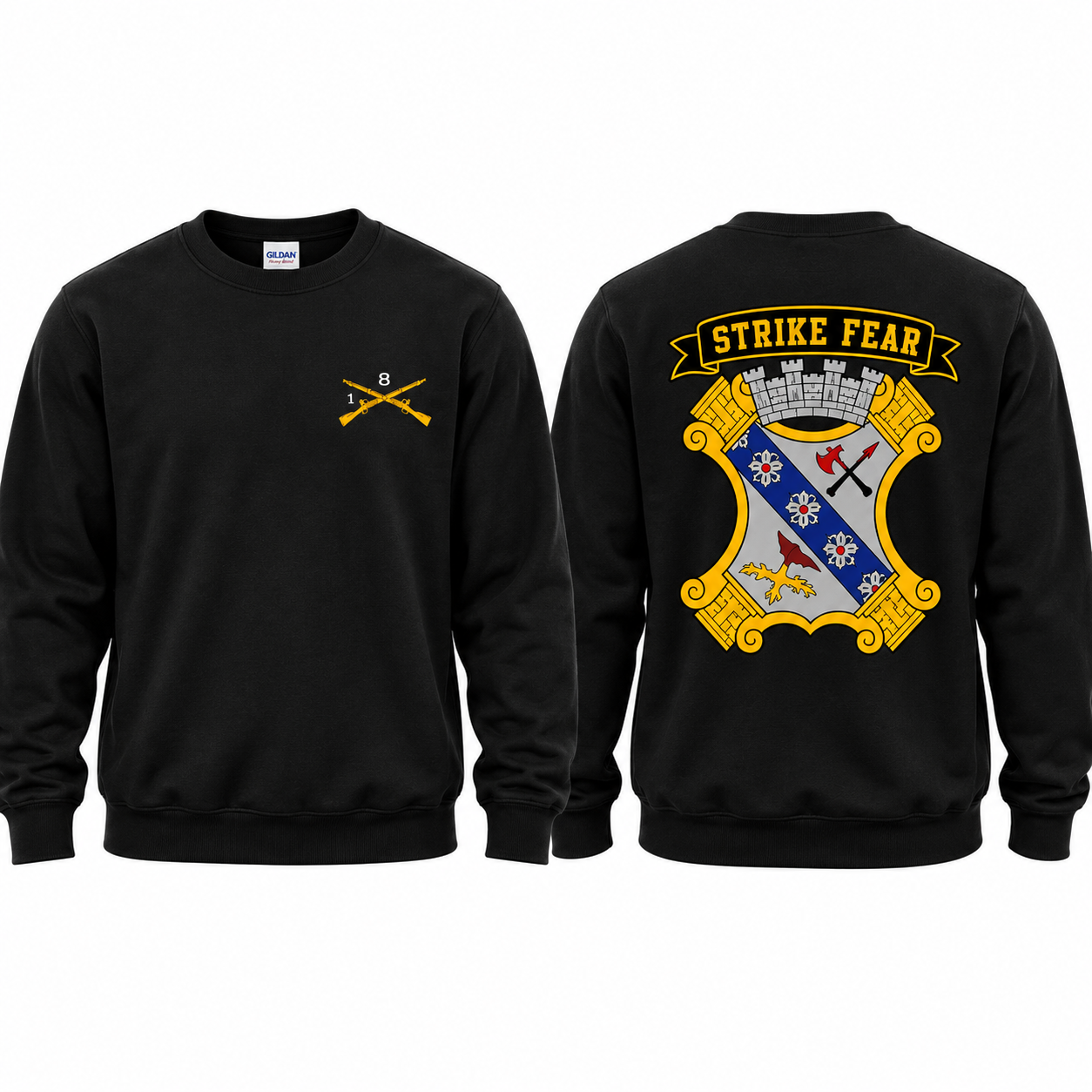 1-8 IN Strike Fear Apparel 50/50 Blend Crewneck Sweatshirt