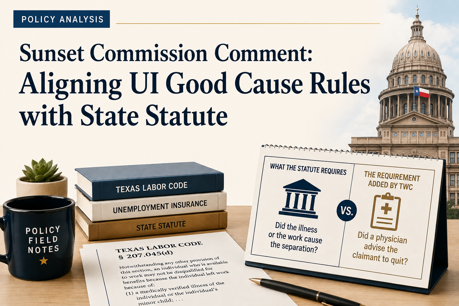 Sunset Commission Comment: Aligning UI Good Cause Rules with State Statute