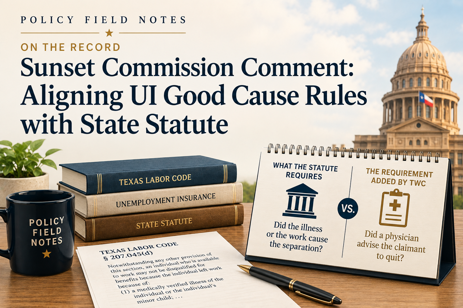 Sunset Commission Comment: Aligning UI Good Cause Rules with State Statute
