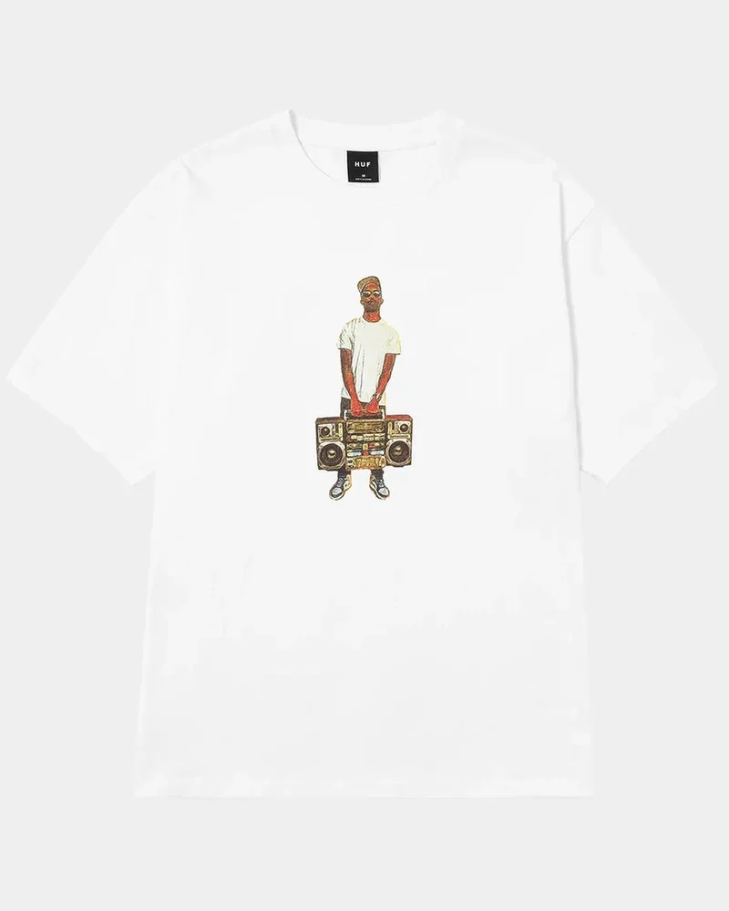 Stones Throw x HUF: J.Rocc Japan Tour Tee (White)