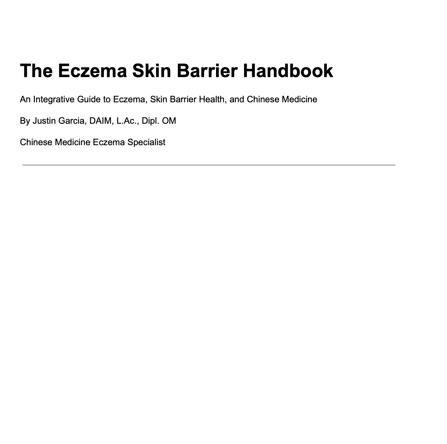 The Eczema Skin Barrier Handbook