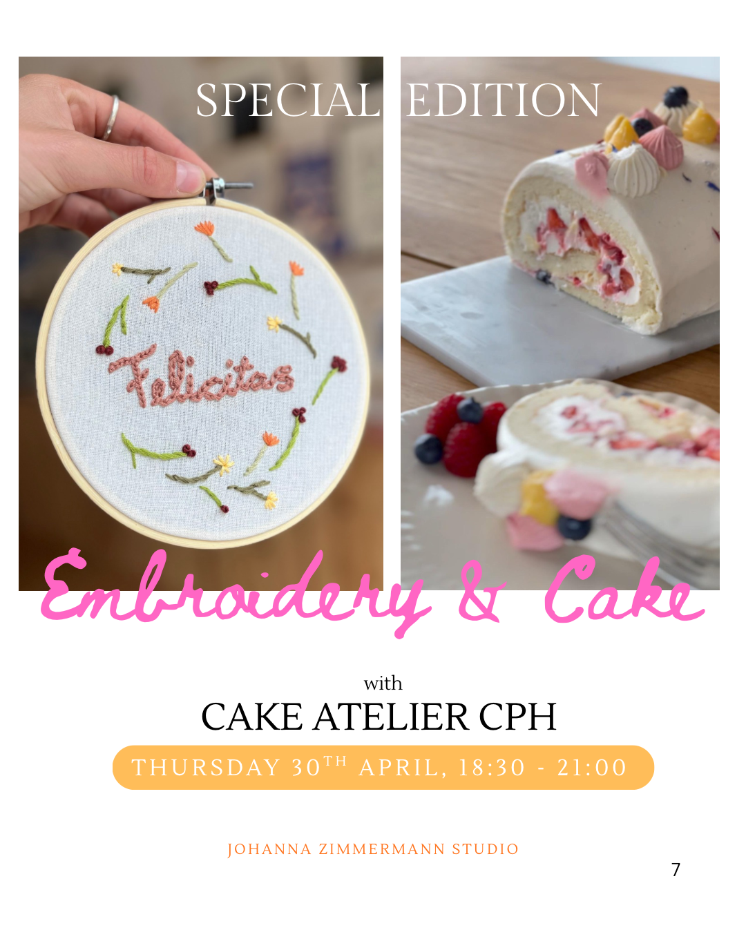 Embroidery workshop - Cake Edition