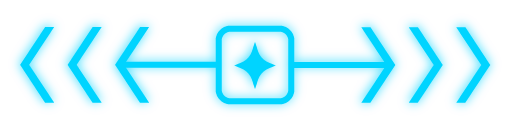A blue double arrow pointing left and right with a star icon in the centre.