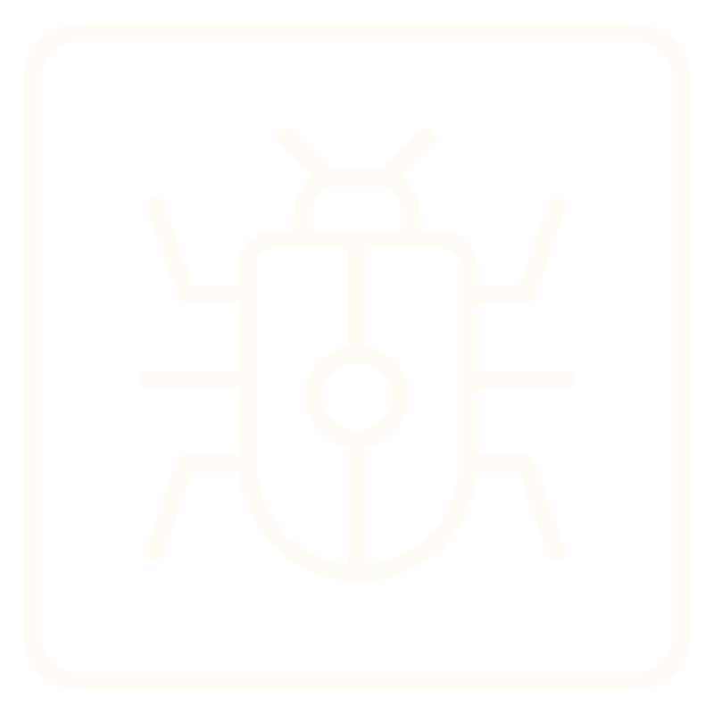 Icon of a bug or insect used to represent malware or a computer virus.