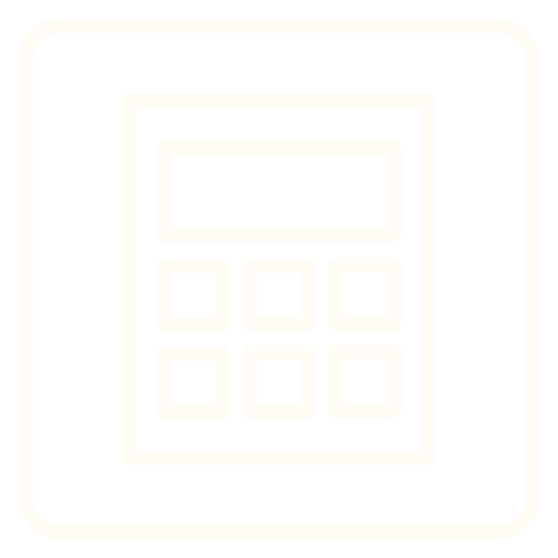Icon of a calculator with a display screen and a keypad of nine buttons.