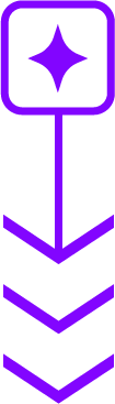 Purple arrow pointing downward with a star at the top