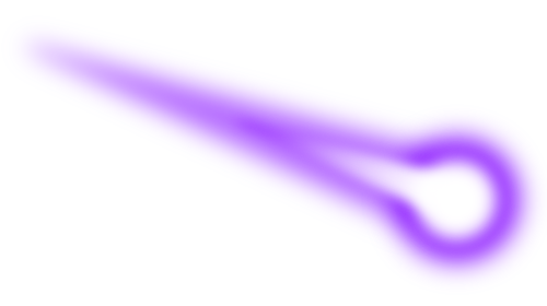 A digital illustration of a glowing purple shooting star.