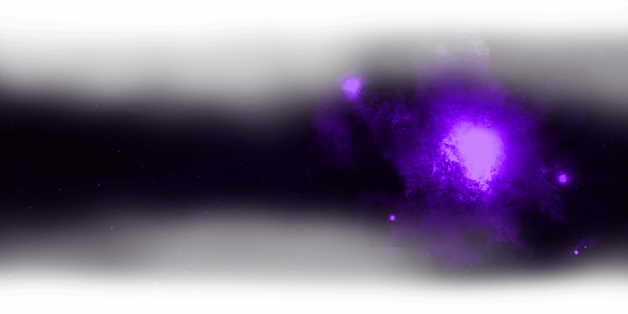 A depiction of a purple nebula in deep space with numerous stars.