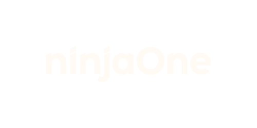 The logo for NinjaOne, featuring the word 'ninjaOne' in white lowercase letters with a stylized ninja face above the text.