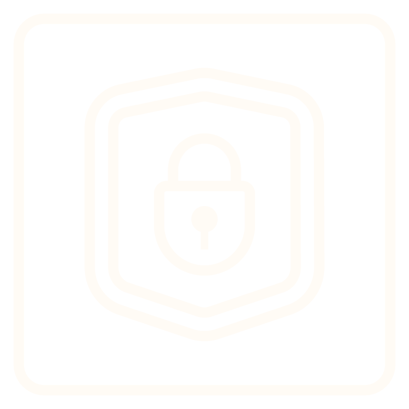 Lock icon inside a shield on a transparent background, indicating security or privacy.