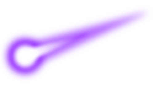 A digital illustration of a glowing purple shooting star.