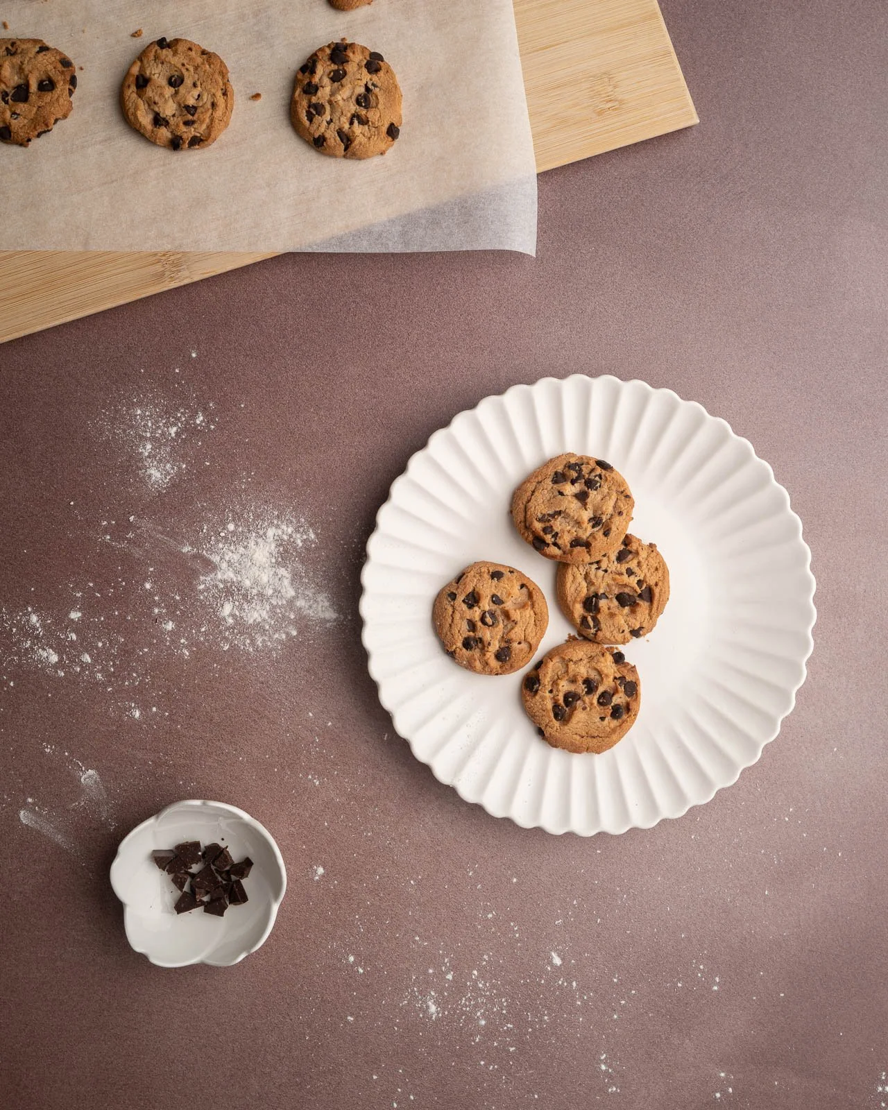 Chocolate cookie plate food photography Hong Kong
