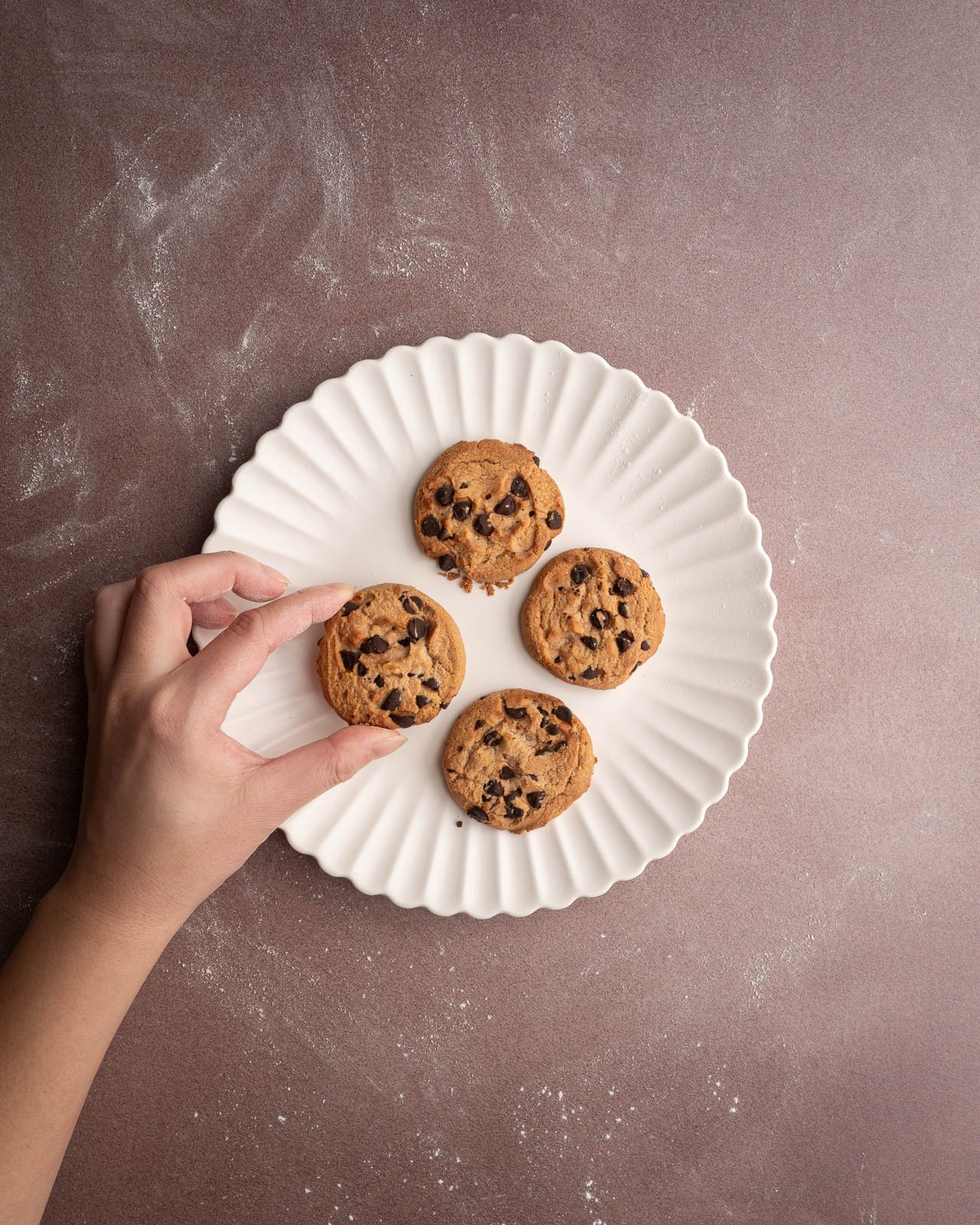 Chocolate chip cookies food photography Hong Kong