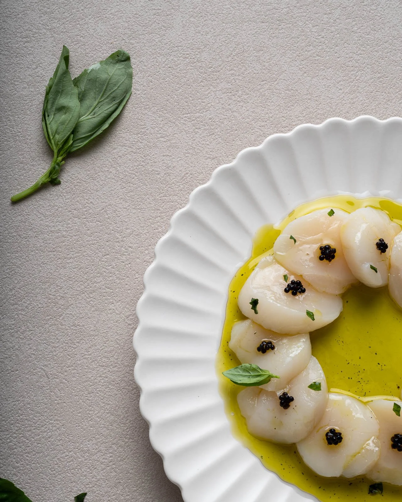 Basil scallop food photography Hong Kong