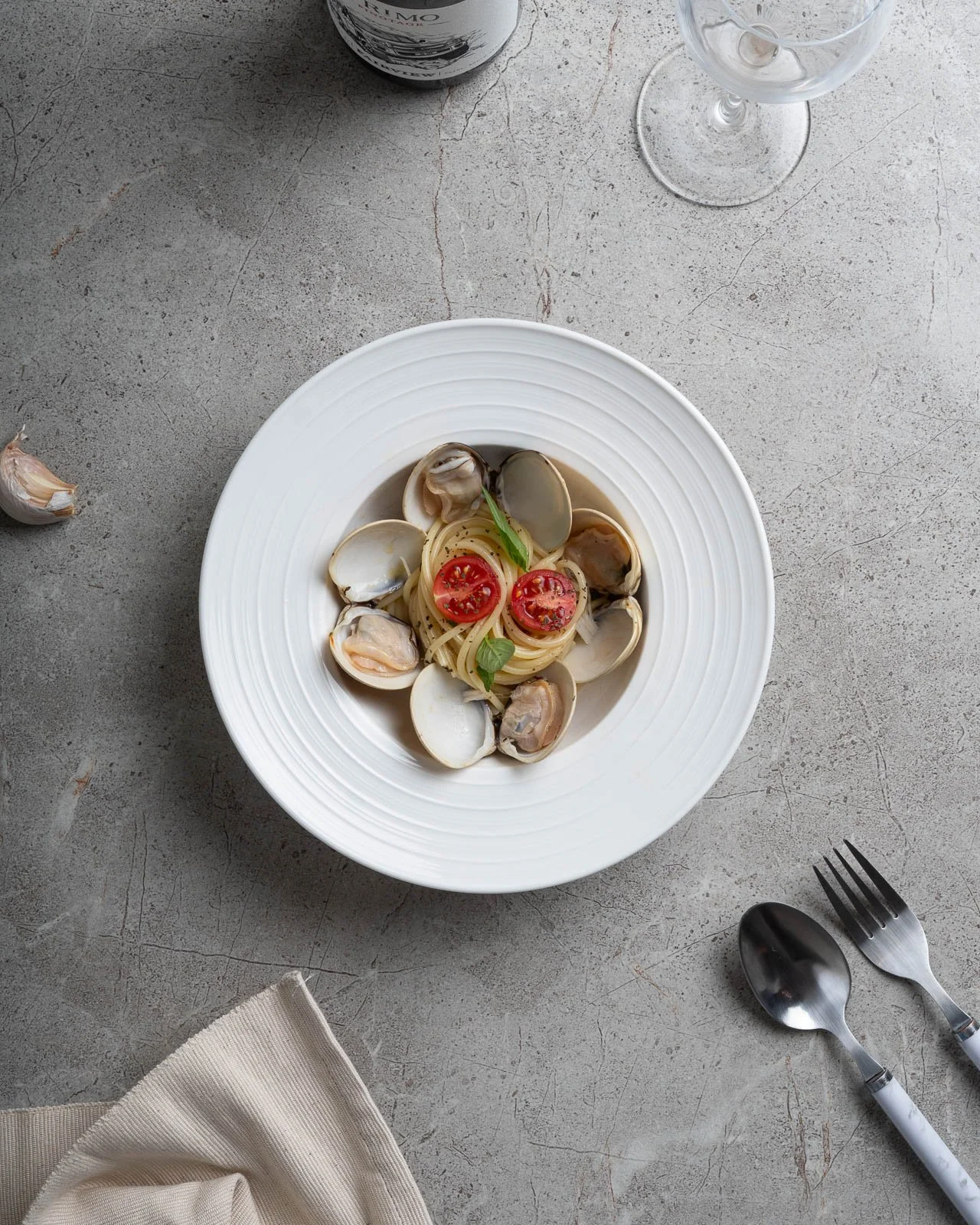 Calm pasta dish food photography Hong Kong