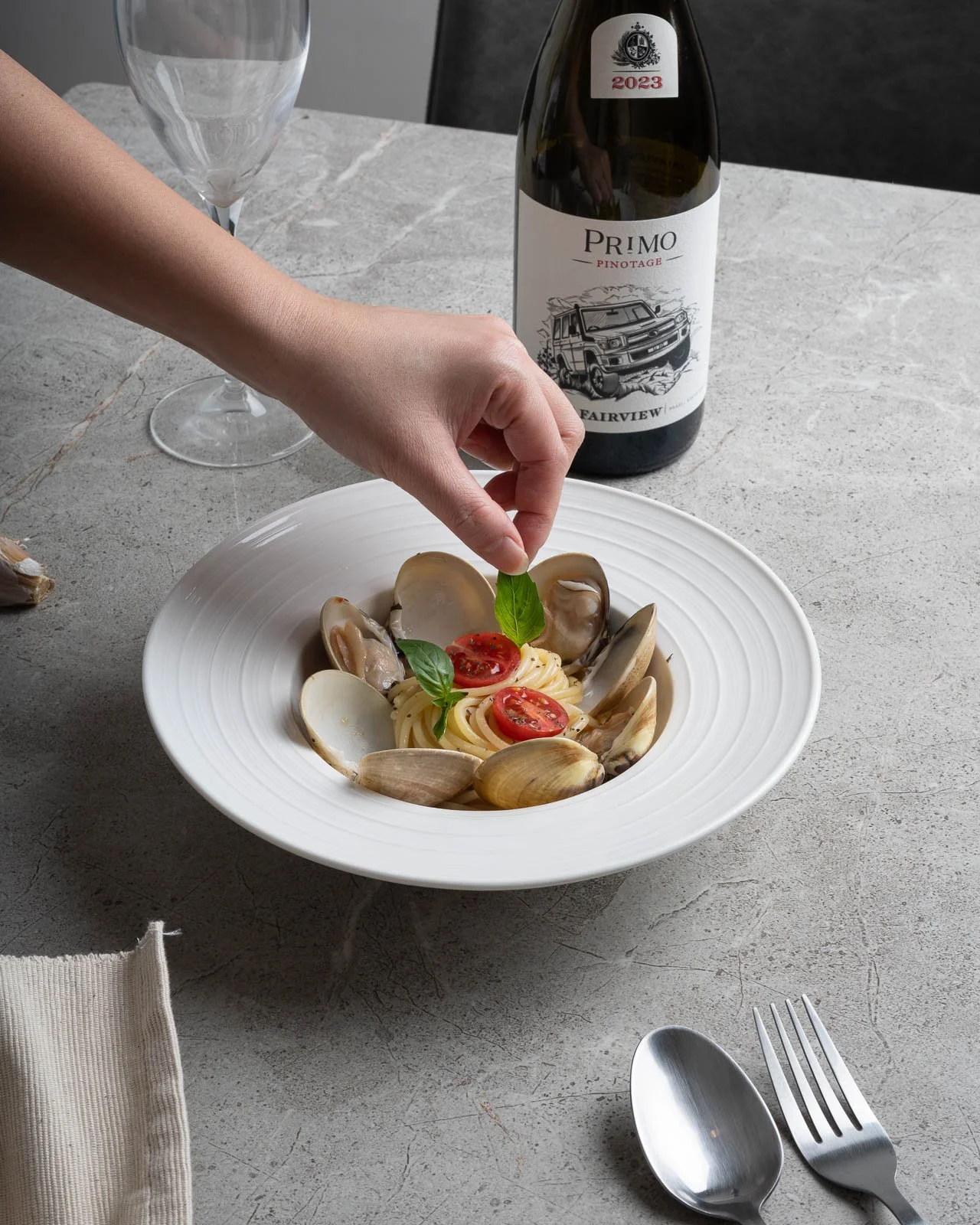 Pasta clams food photography Hong Kong