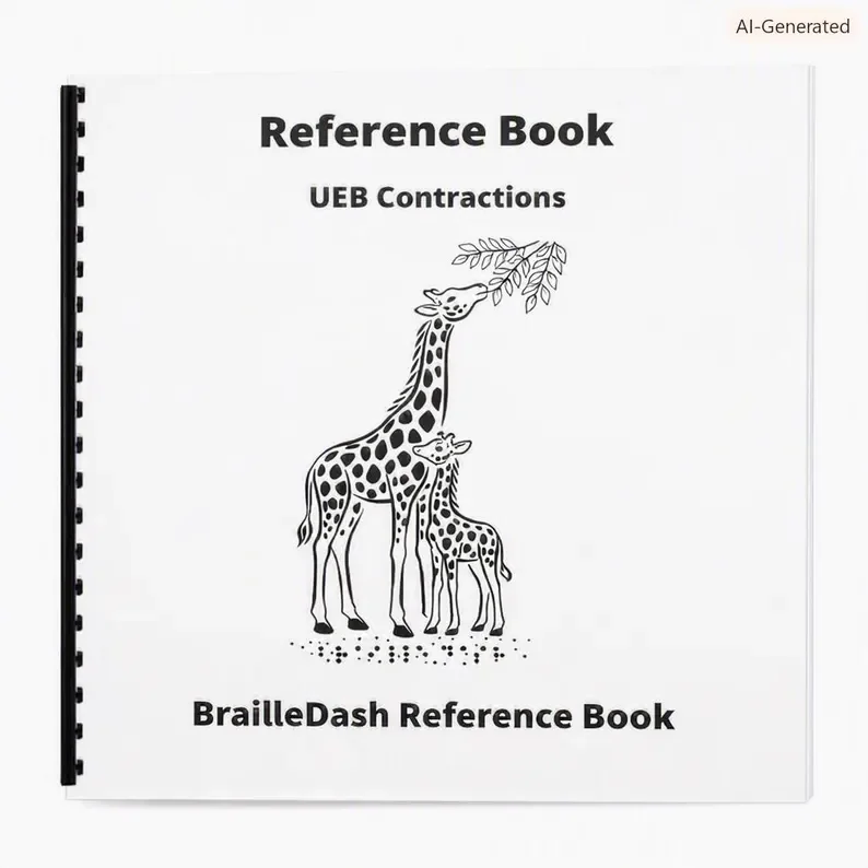 Reference Book for UEB Contractions Braille Edition