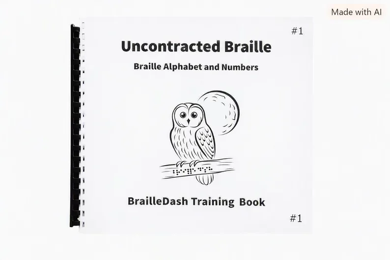 Alphabet and Numbers Grade 1 Uncontracted Training Book Braille Edition